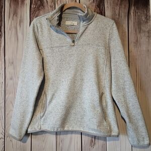 Thread & Supply Light Gray Quarter-Zip Sweater Size Large